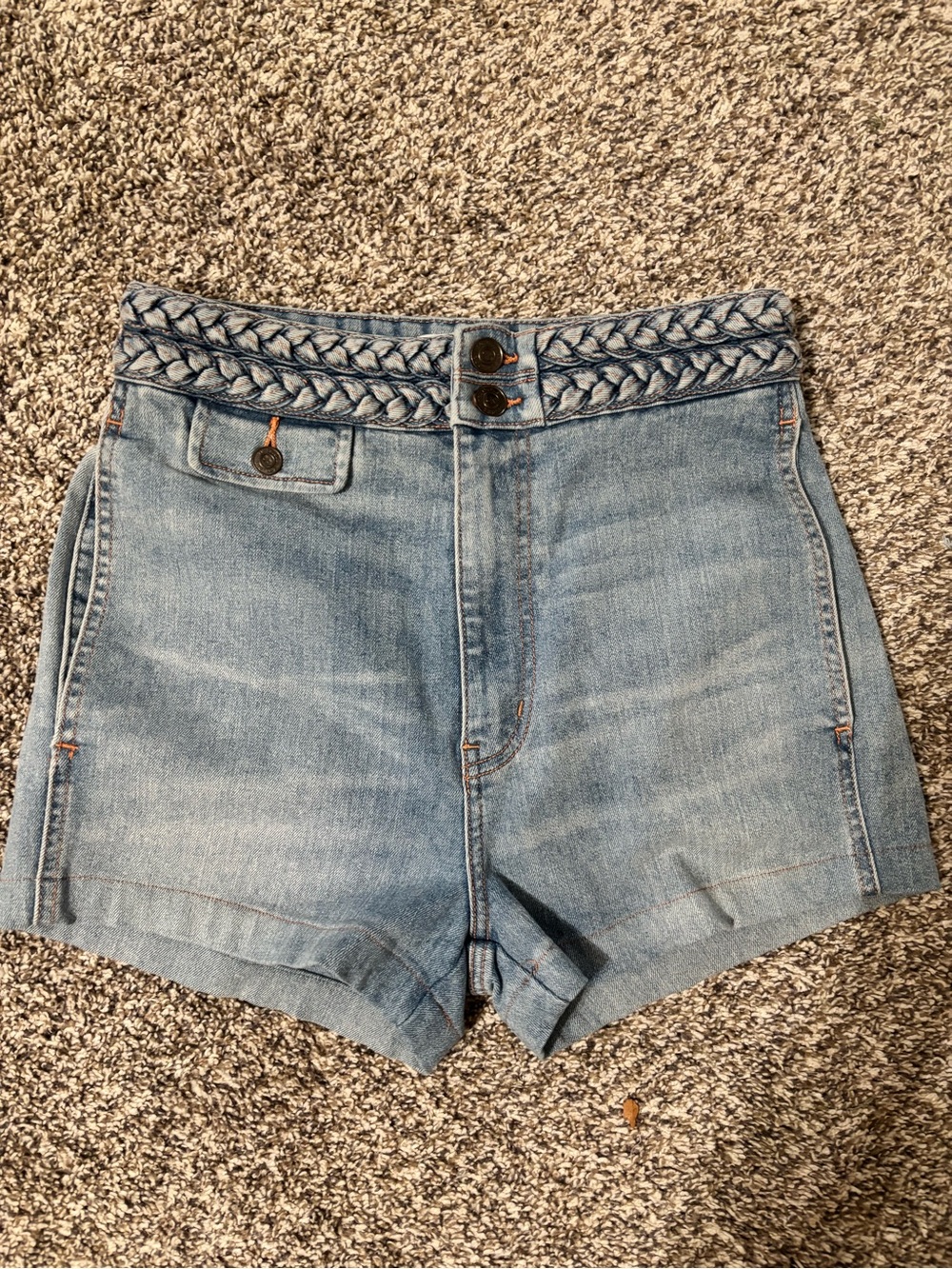 Current/Elliot braided waistband denim shorts